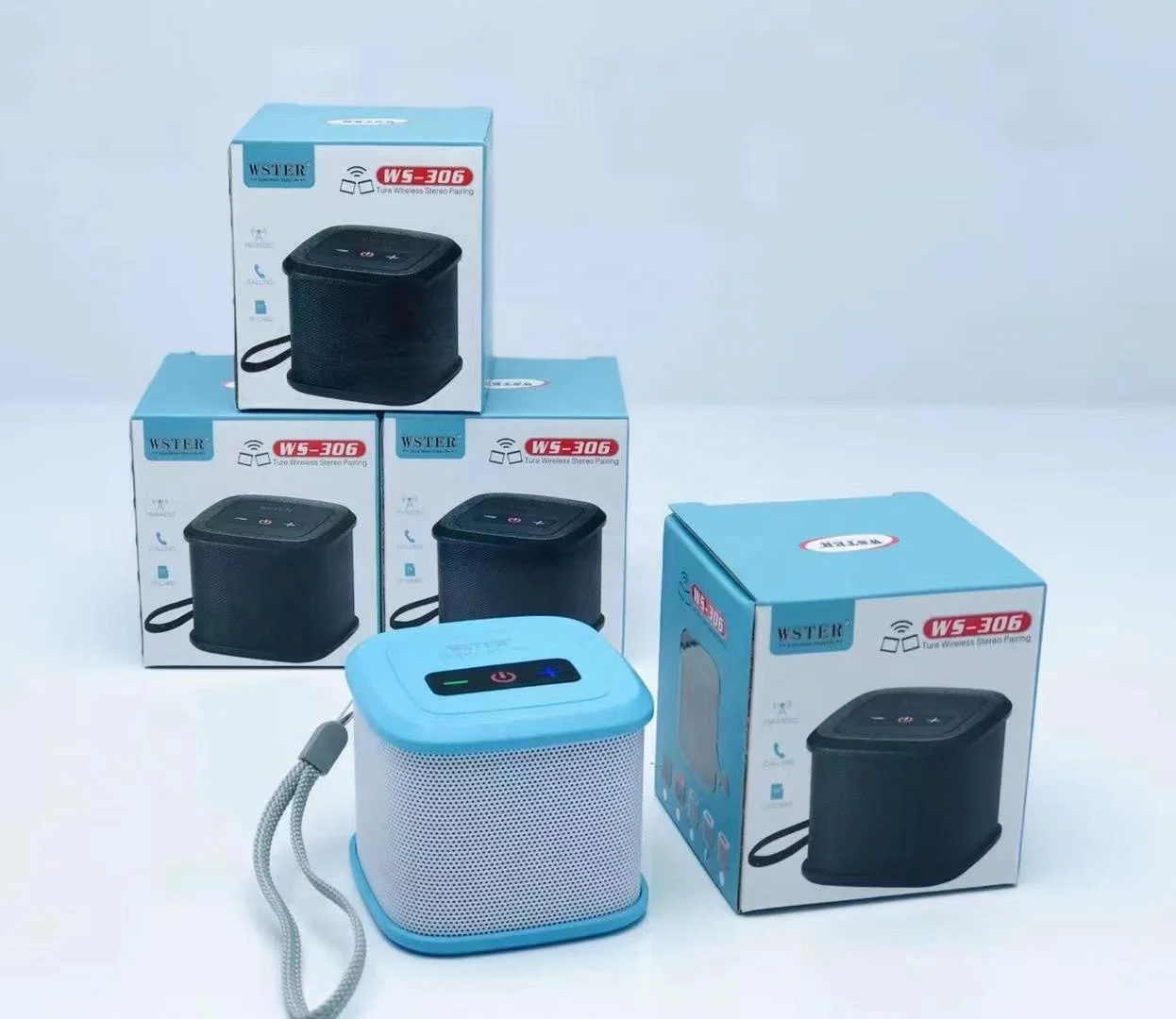 Promotional Gift WS306 Mini BT Smart Outdoor Wireless Rock Phone Gaming Speakers With Radio