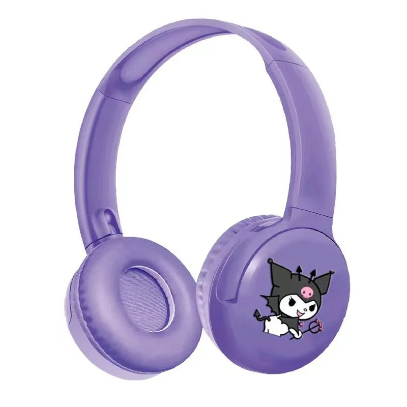 Sanrios Kuromi Bluetooth Headphones Cute HK Cat Wireless Earphones Stereo Sound Noise Reduction Earbuds Anime Cartoon Gifts