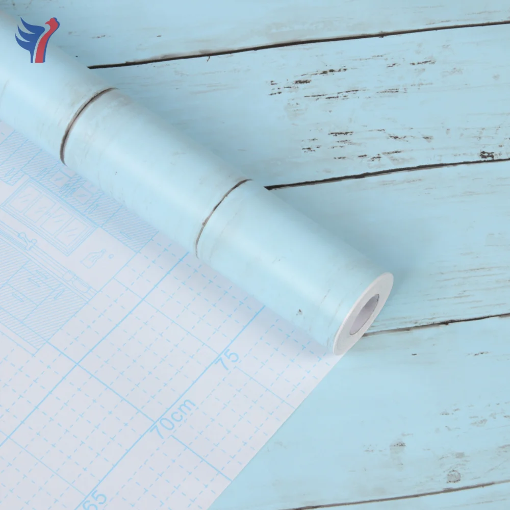 Jinyi W5032 Blue Wood Pattern Long Peel and Stick Selfadhesive For Door Funiture Wall Paper Rolls Wallpaper