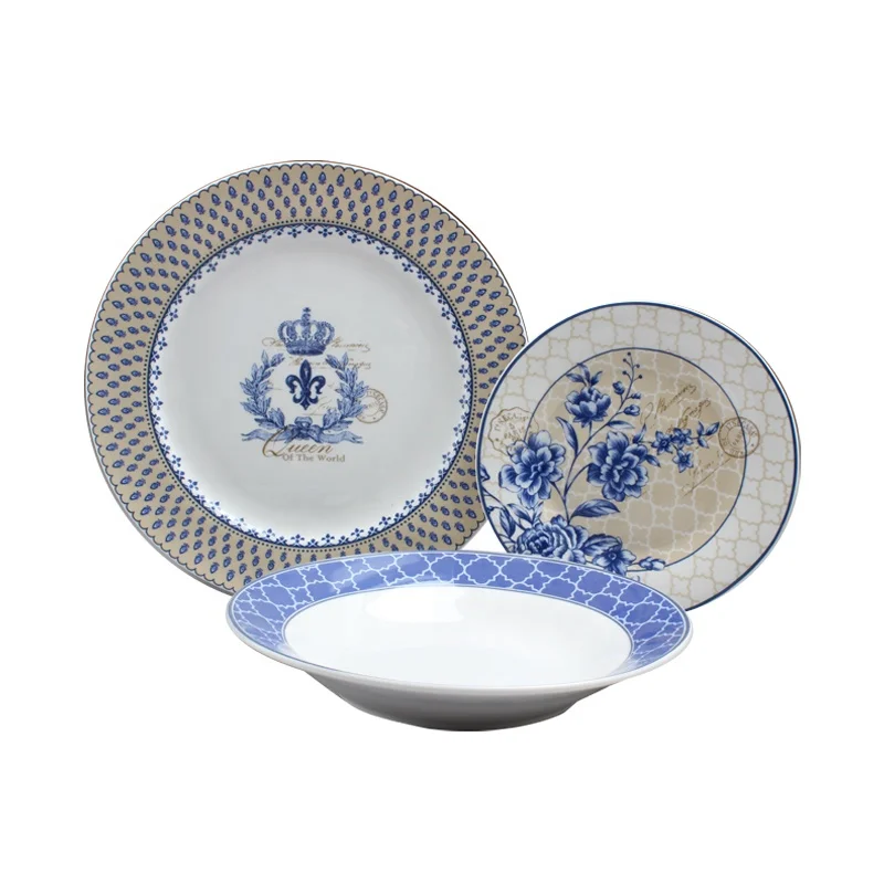 Заводская цена, оптовая продажа, посуда круглой формы, 18 шт., набор керамической посуды, итальянская посуда