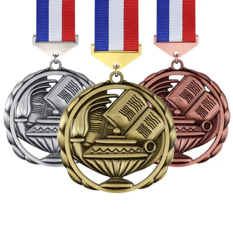 Standings Customized Fake Medals Custom Logo Gold Key Blank Metal Sports Graduation Medal