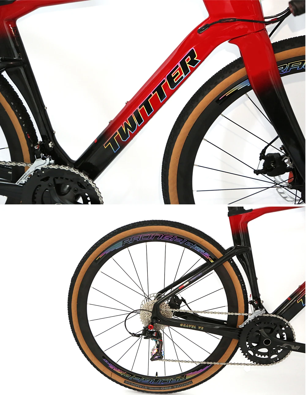 TWITTER Gravel V2 24 Speed Carbon Fiber Road bicycle Gravel Bike 700C roadbike