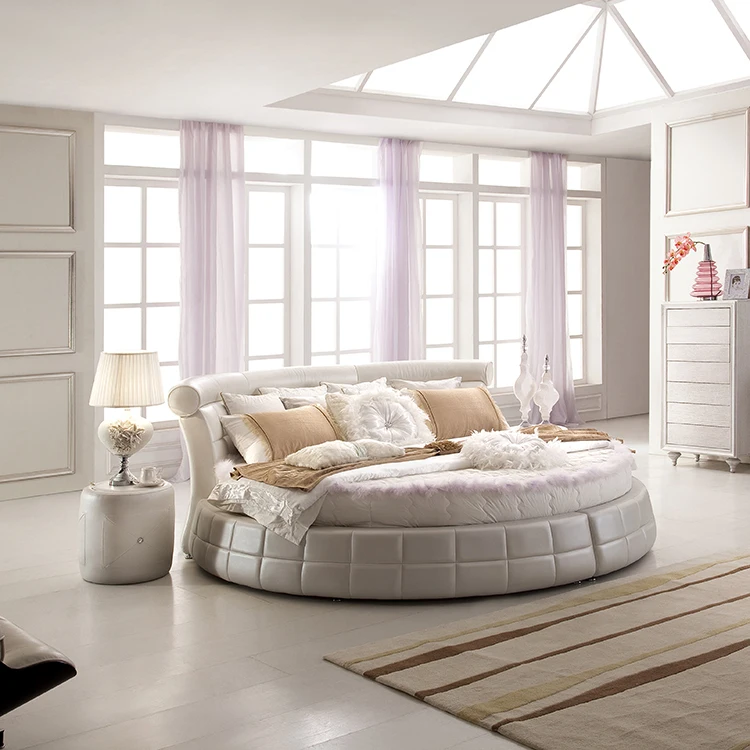 Роскошная королевская круглая кровать в современном дизайне