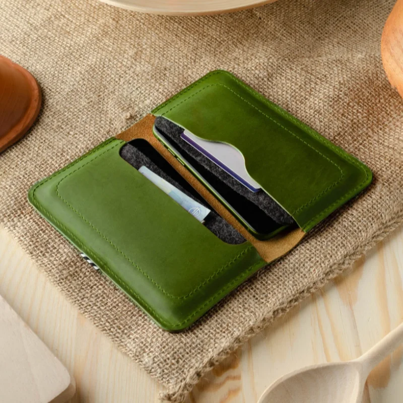 Premium Leather Wallet Crazy Horse leather Phones sleeve Phone Card Holder Wallet Phone 14 Pro Max case