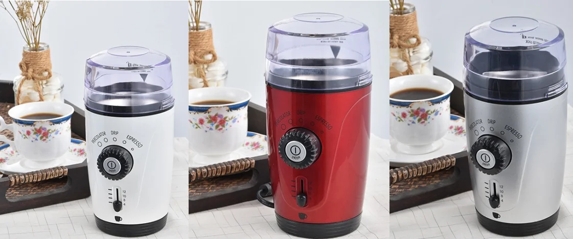 KWG-110 Hot Sale Cheap Mini Portable Adjustable Coffee Grinder household and commercial use for beans nuts spices
