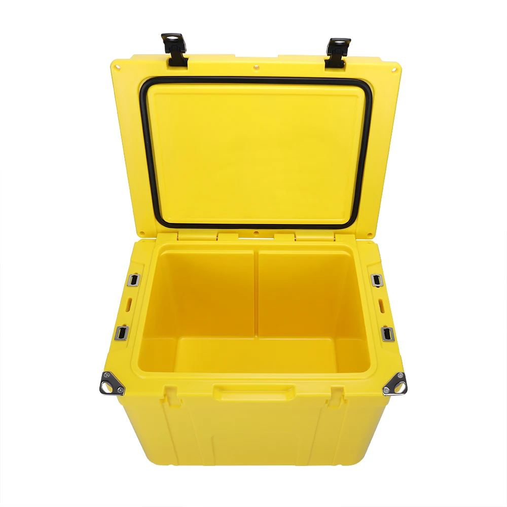 Plastic rotomolded outdoor camping beer 55L hard cooler lunch box with wheels