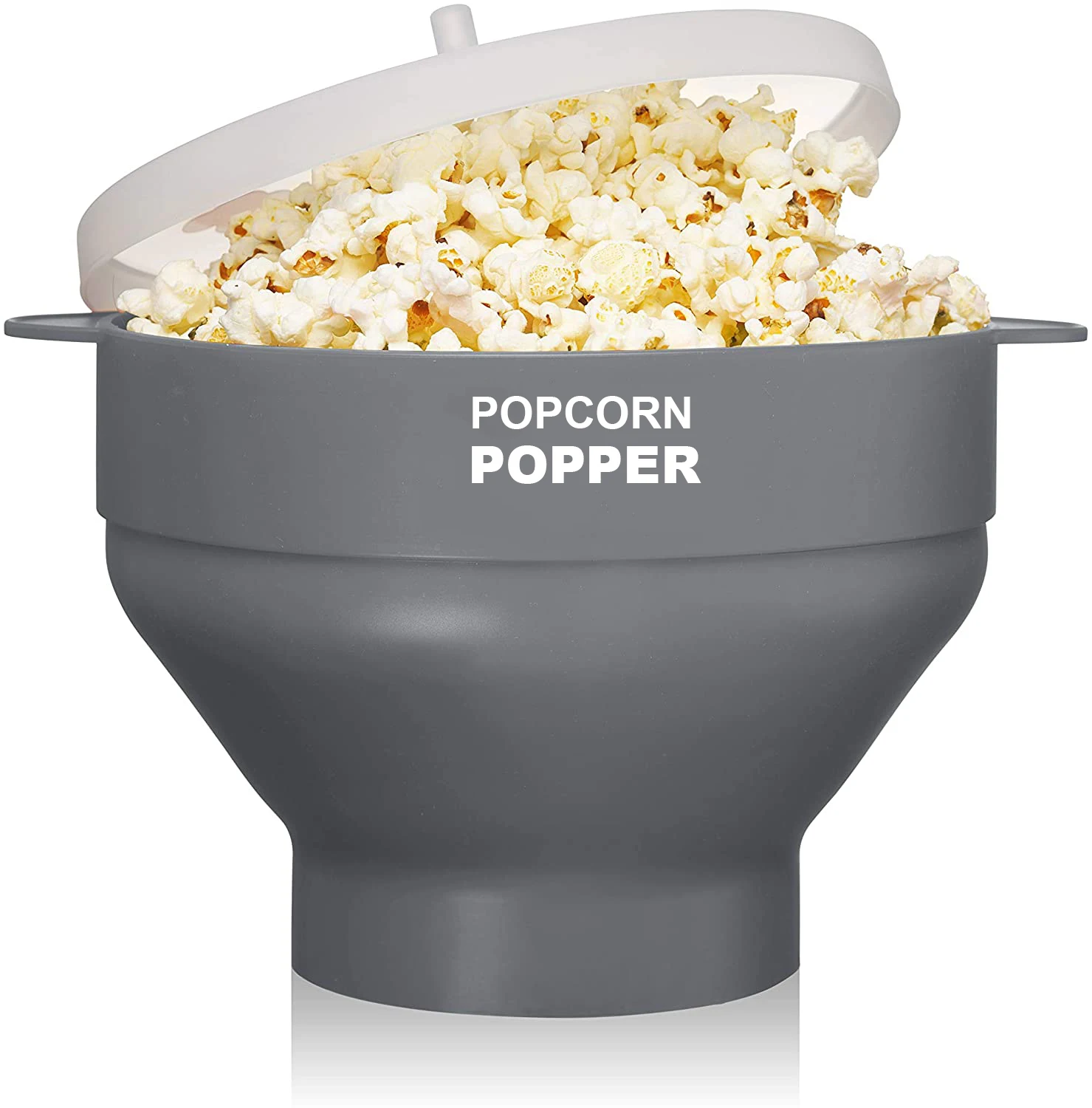 Household Hot Air Popcorn Maker Collapsible Bowl Silicone Popcorn Popper With Lid BPA Free & Dishwasher Safe
