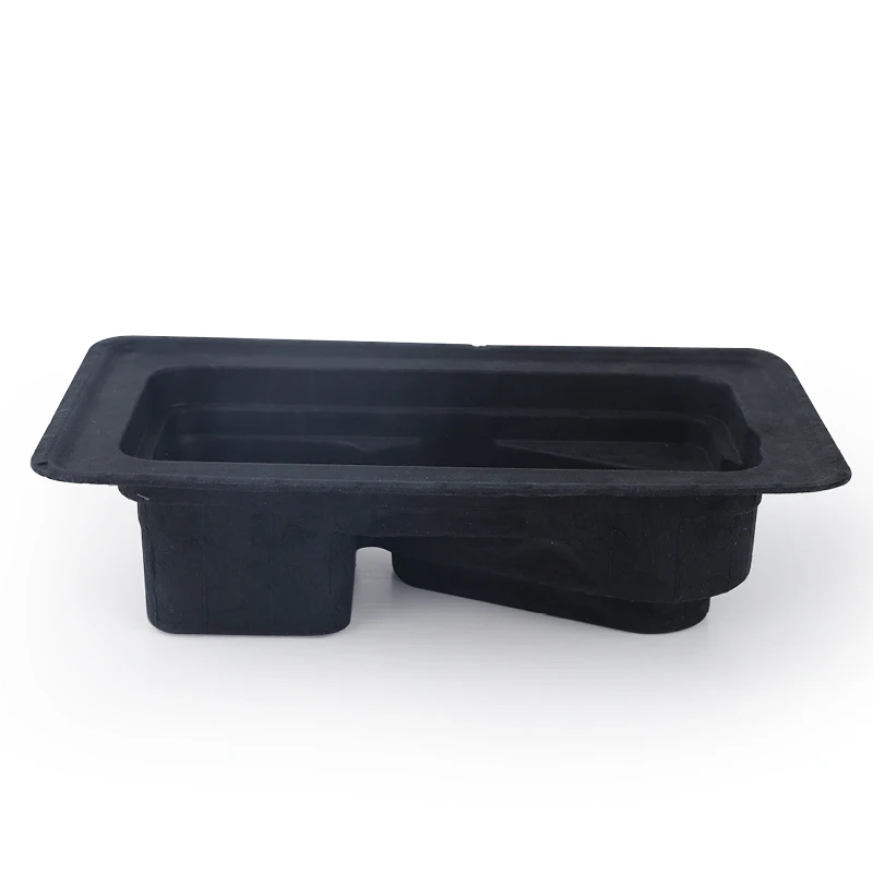 Smooth side black bagasse fiber molded tray eco friendly packaging insert made in Vietnam