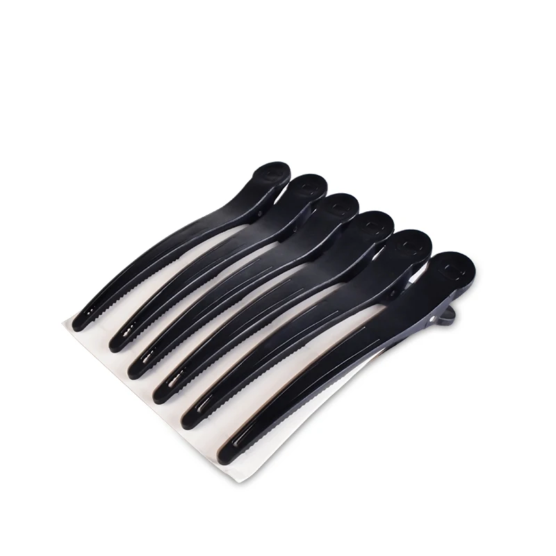 Wholesale Salon Barber Barrette Traceless Antiskid Customized Logo Plastic 6 Pcs Hair Duck Bill Clip