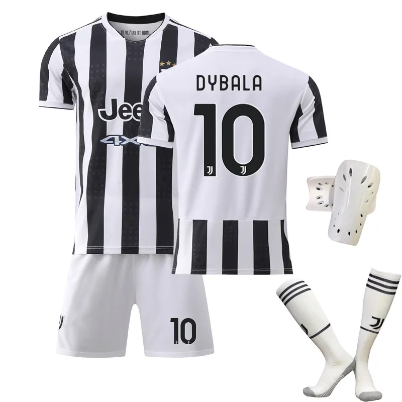 Wholesale Printing Black and White Striped Football Uniform Football Jersey Soccer Jersey