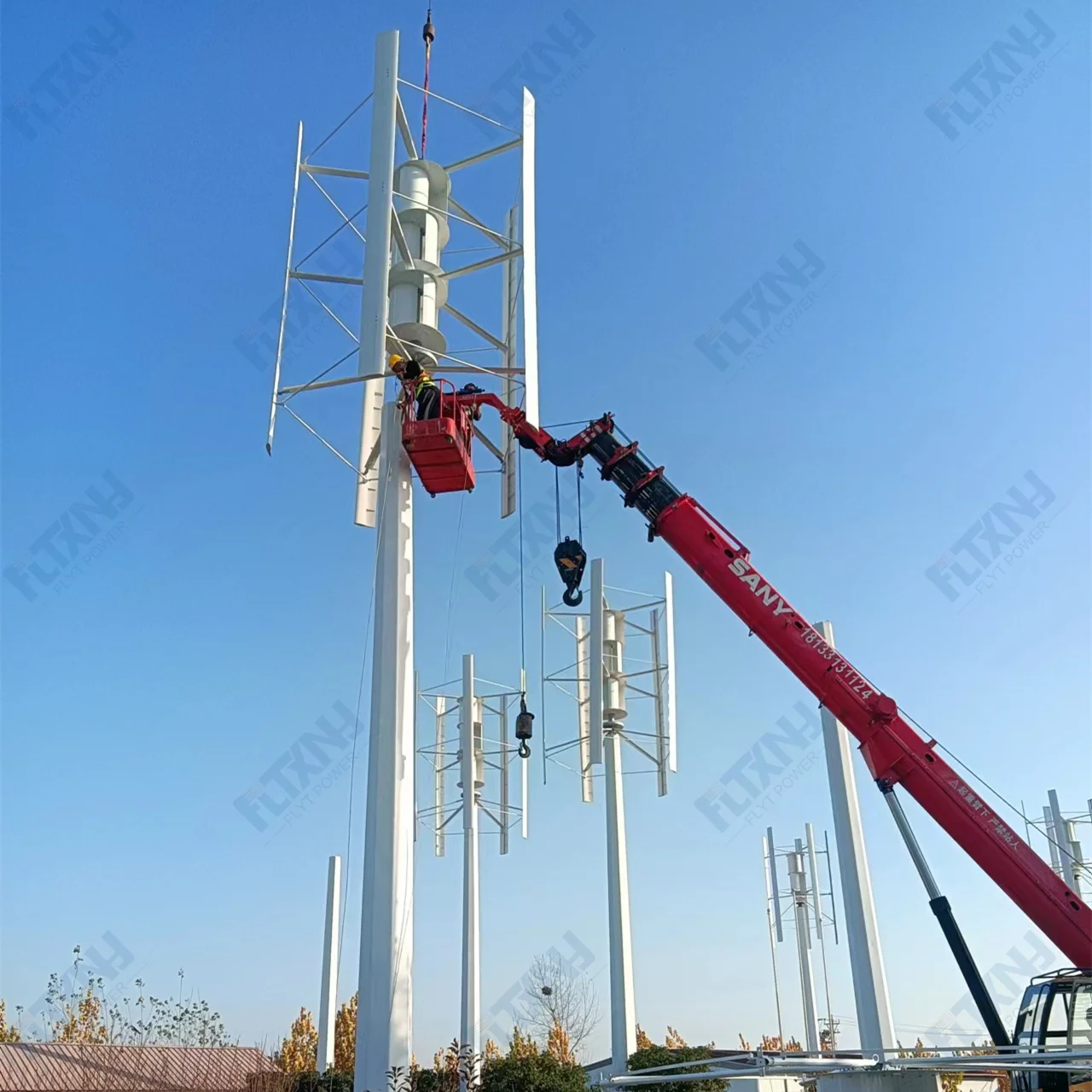 FLYT Power Vertical axis wind turbine  1kw 5kw 10kw 96V 120v 220v 380v magnetic levitation complete system for home