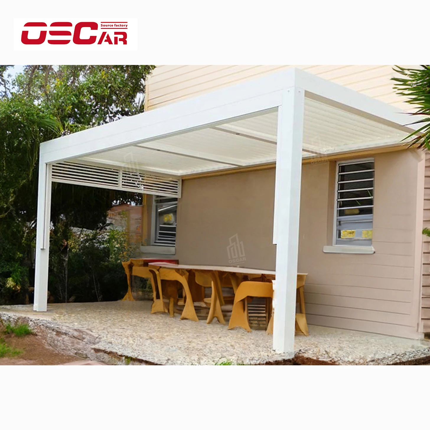 Outdoor Pergola More Oscaracso Customized Adjustable Louvered Roof Waterproof Pavilion