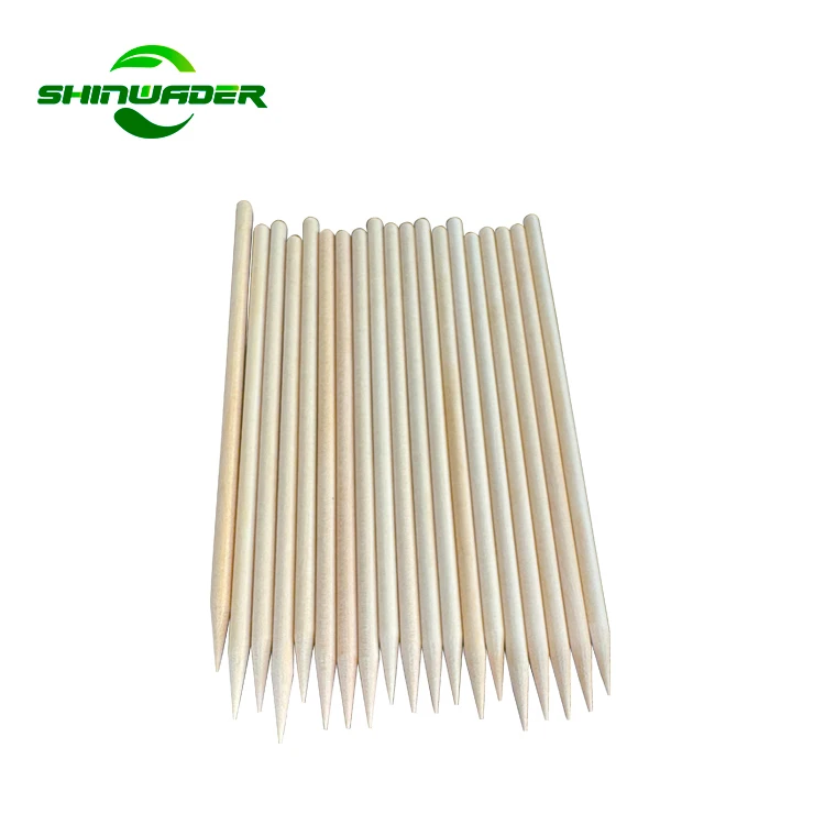 Biodegradable Round Bamboo Skewers Caramel Candy Apple Sticks Round rod with pointed tip