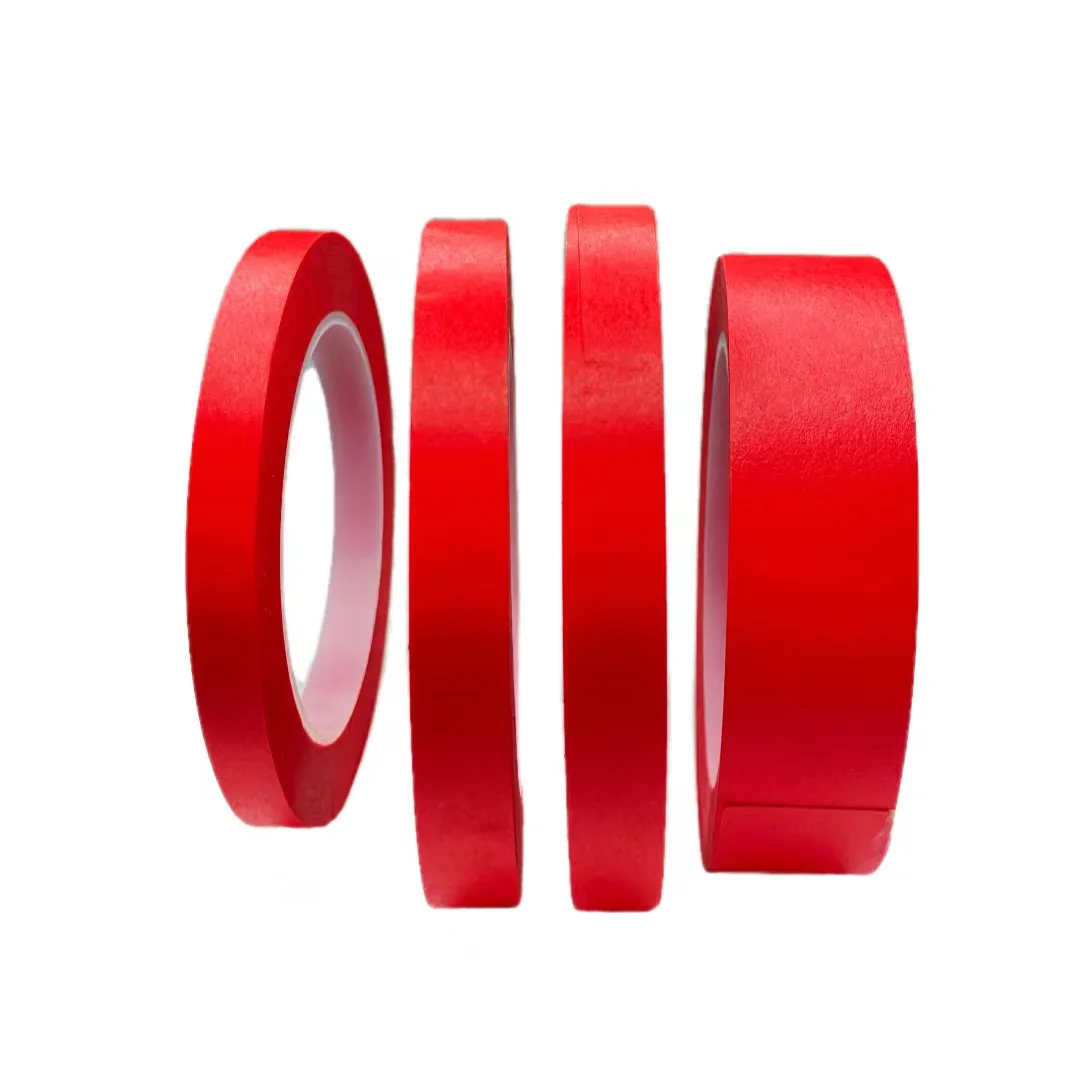 Customized Red High Temperature Crepe Paper Tape Waterproof Masking Tape