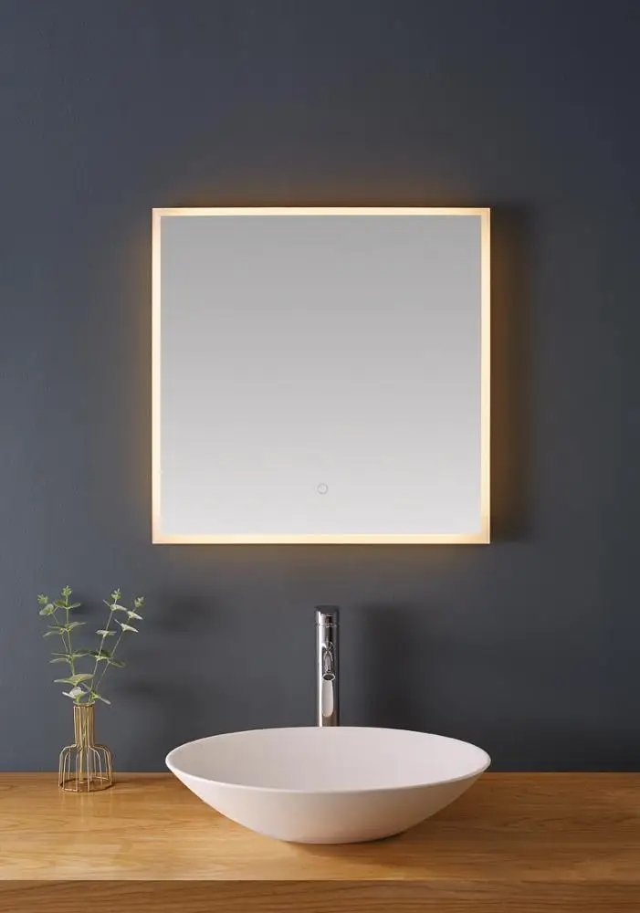Rectangle shape wall mounted bathroom led mirror factory mass production in Vietnam