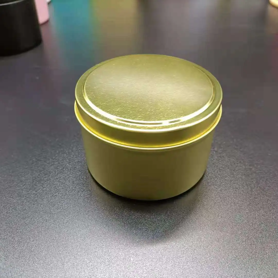 Christmas Wholesale Luxury Round Metal Matte Tins Candle 2OZ 4OZ 8oz Empty Container Candle Tin Box