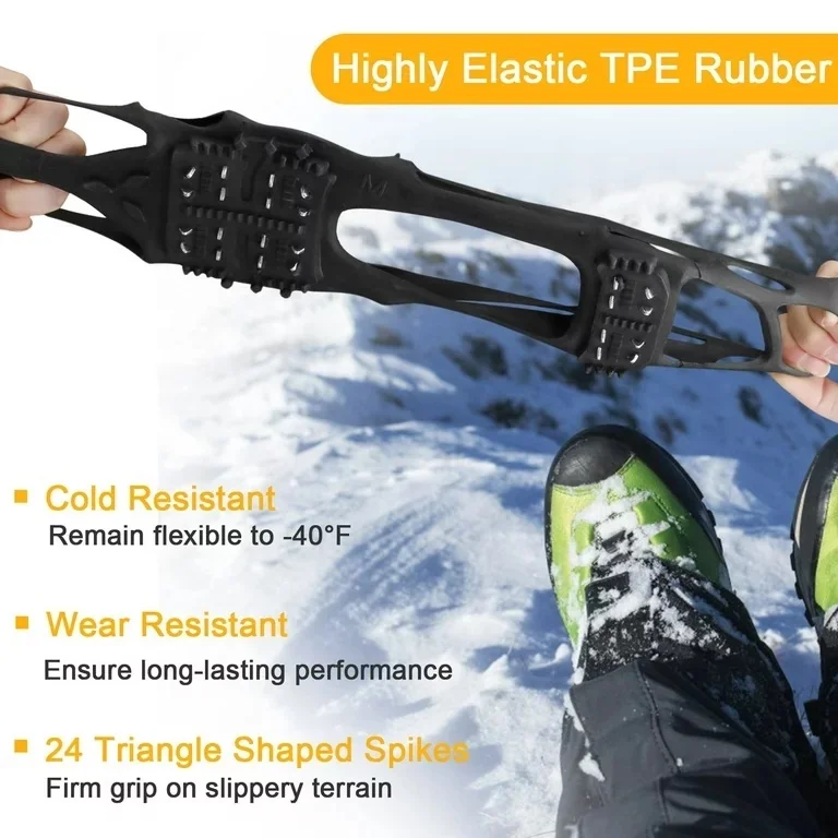 Ice Cleats for Shoes and Boots, Snow Traction Cleats Crampons for Women Men Kids