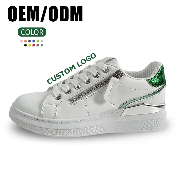 New Design Premium Stylish Ladies Chunky Shoes With Decorative Zipper PU Leather Casual Sneaker