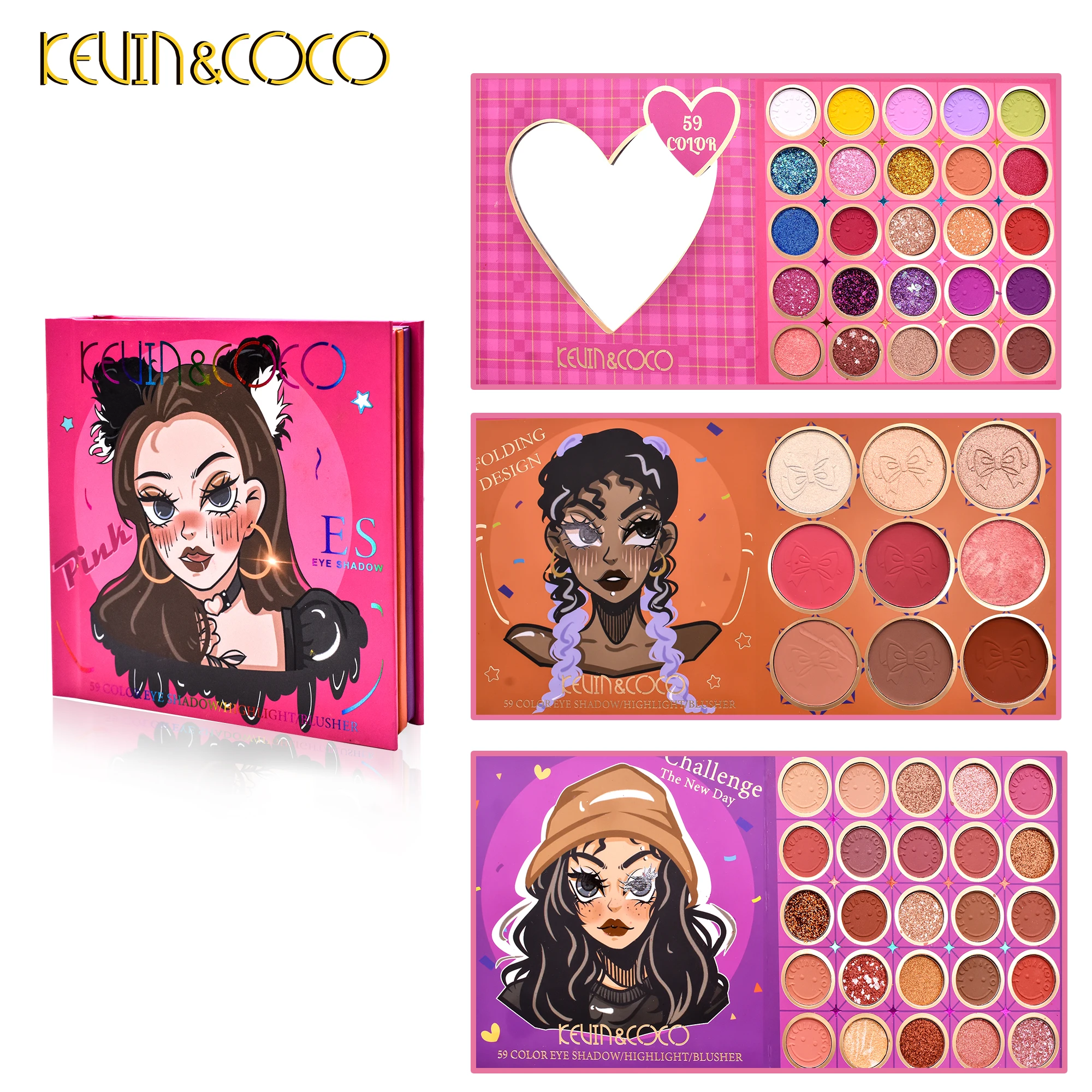 59 colors Hot Sell on Amazon Book Style Libro Wholesale Vendor high pigmented eye shadow palette best quality sombras para ojos