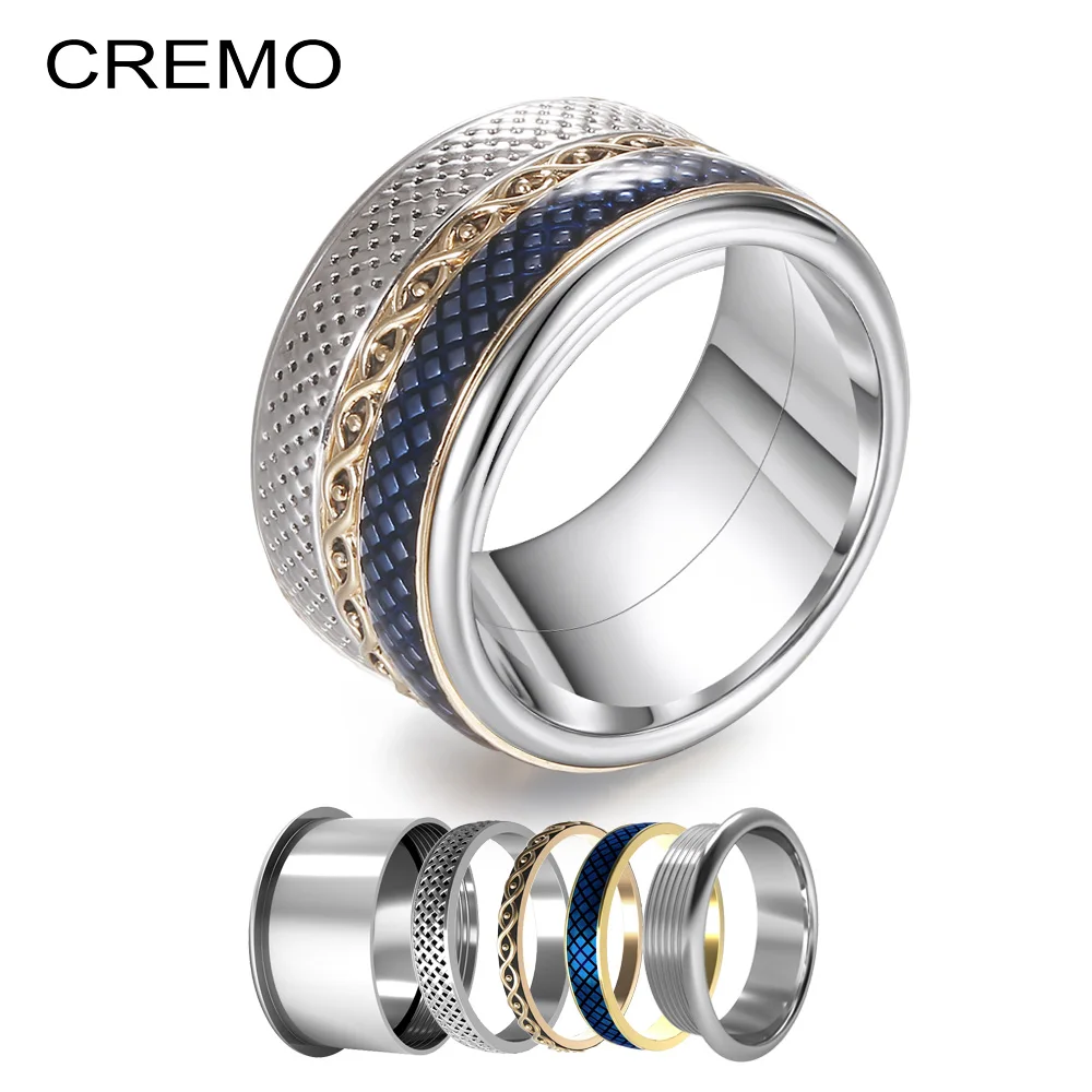 
Cremo Titanium Rings Set Women Stackable Interchangeable Wedding Band Arctic Symphony Meditation Base Ring Anillos Mujer 