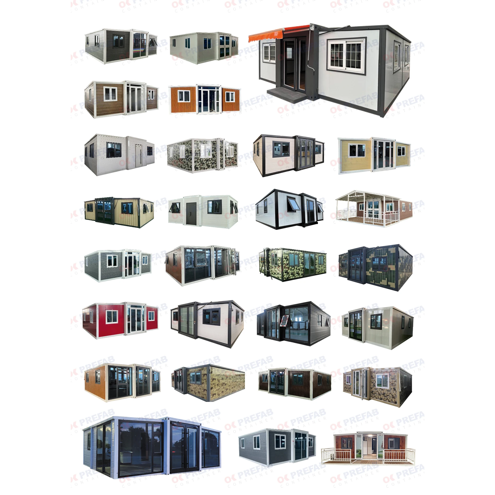 Ok Prefab New Design Customized 20 30 40 Feet Luxury Mobile Tiny Home Modular Prefabricated Prefab Expandable Container Houses
