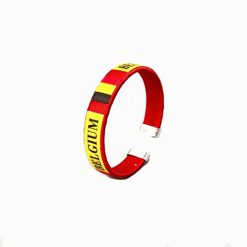 Wholesale Custom Free Wristband National Free Size Elastic Flag Bangle Bracelet