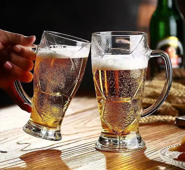 Custom Logo Germany Wheat Beer Glass Mug 600ml Football Mugs Multiple Sizes Draft Beer Glasses For FIFA Sports Games Mega Cup