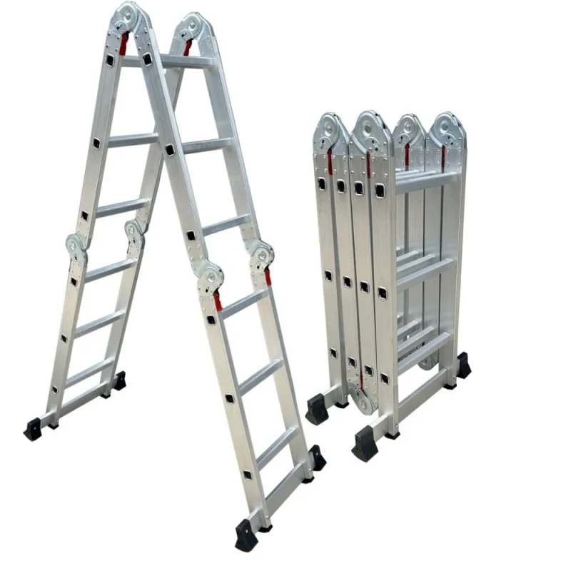 Escalera plegable de aluminio de tres escalones, escalera multiusos, escalera plegable
