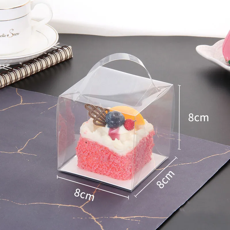 Wholesale Mini Muffin Carrier Box Cupcake Clear Plastic Box With Handle
