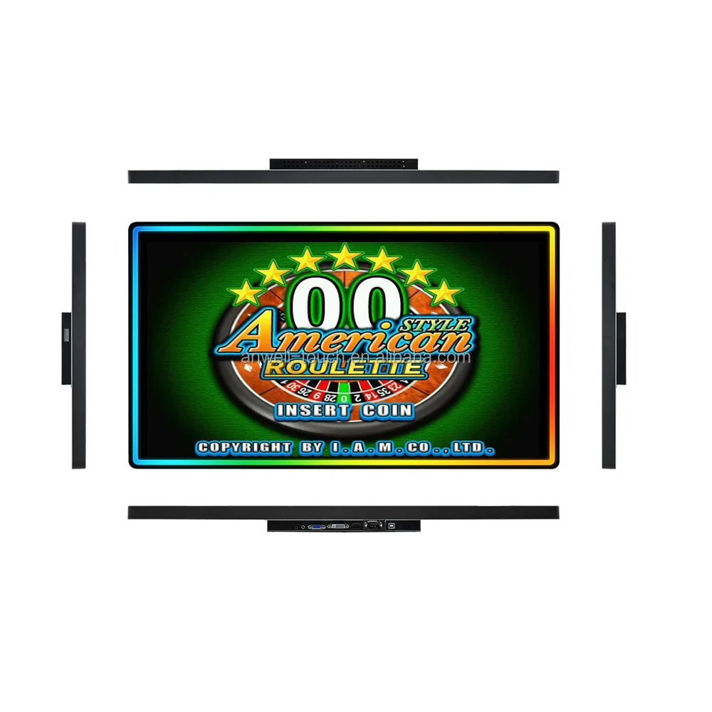 Open Frame PCAP Capacitive touchscreen monitor horizontal/Vertical games 3M/ELO microtouch protocol LED side light bar