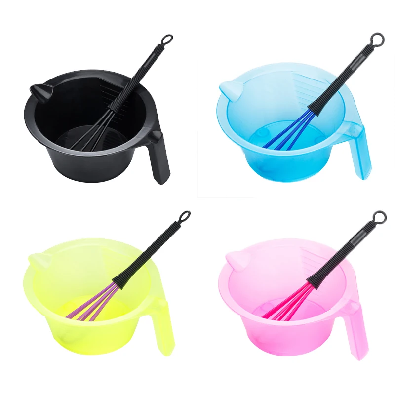 Rubber inlaid bottom Hair dye bowl Dye Thick and high mixing stick 2 sets hair dressing