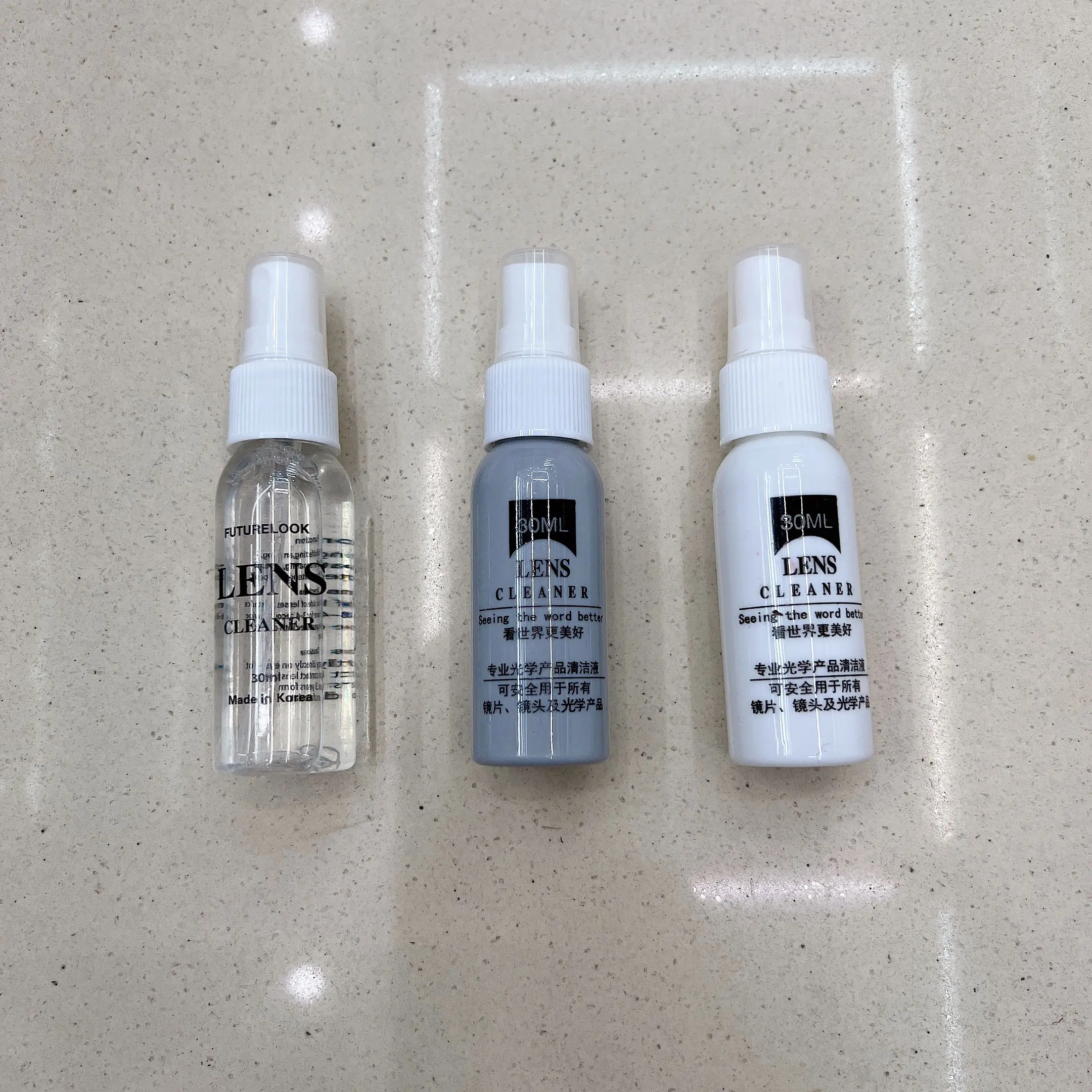 Stock PET Bottle 30ml Eyeglasses Spray Optical Reading Glasses Lens Cleaning Spray Liquid Solution Cleaner