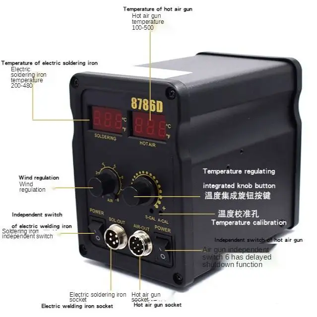 Bg881 New Design 2 In 1 Lcd Digital Display Rework Station With Hot Air Gun Soldering Iron Constant
