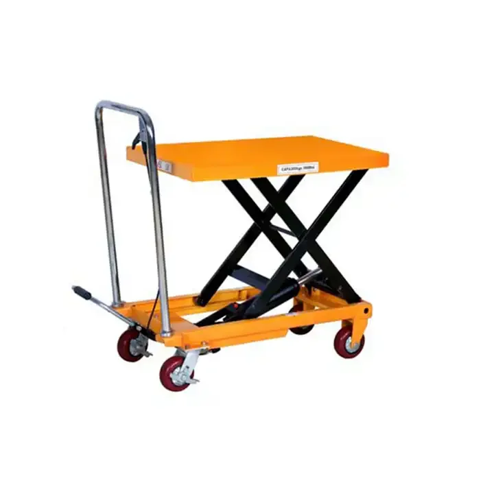 1000kg Scissor Lift Cart Hydraulic Manual Table Mobile Lift Platform