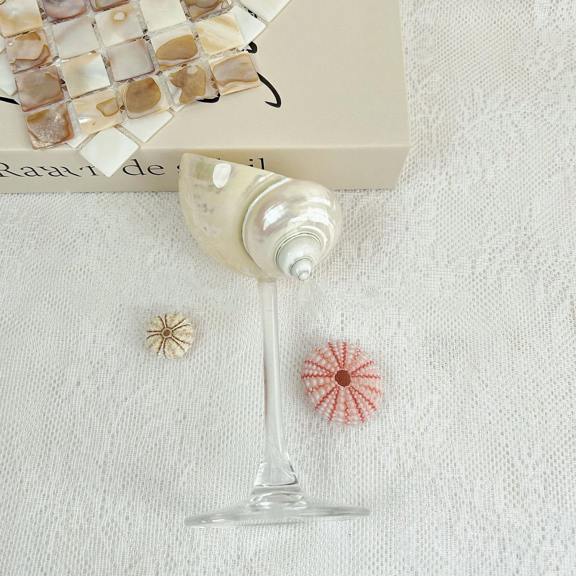 ins handmade shell conch glass Aromatreatment dish Creative companion gift cup Wedding boudoir birthday gift