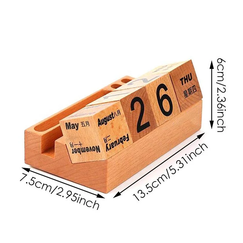 2023 Wooden desk calendar custom printing exquisite wooden crafts