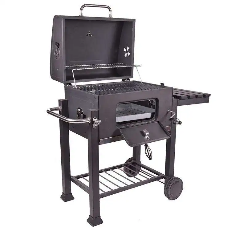 Hot Selling Trolley BBQ Grill Outdoor Charcoal BBQ Table Movable Barbecue Grill