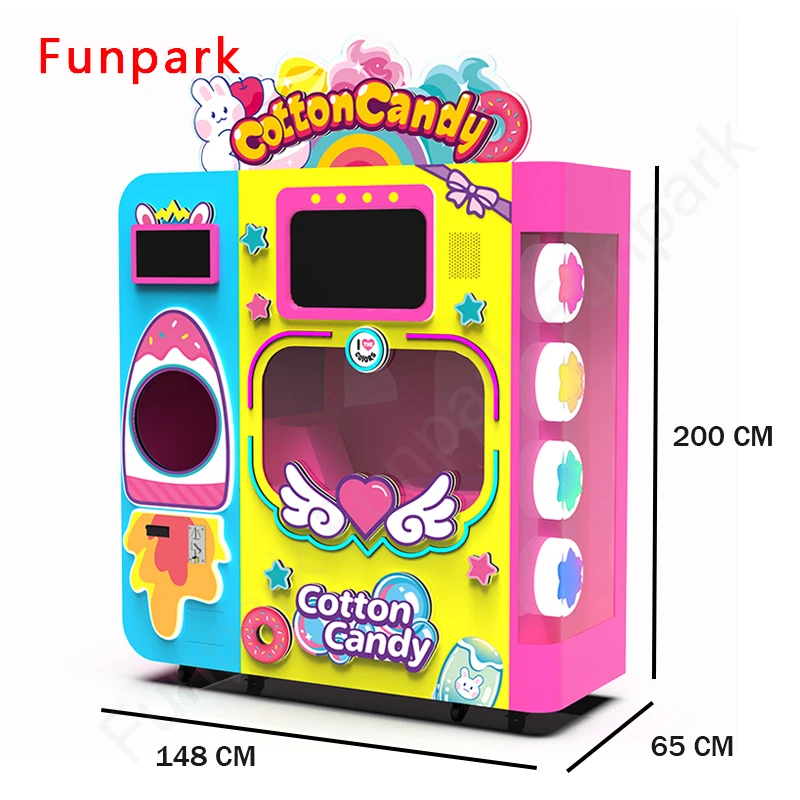 Directly Factory New Design Full Automatic Cotton Floss Candy Machine Cotton Candy Vending Machines For Small Businesses