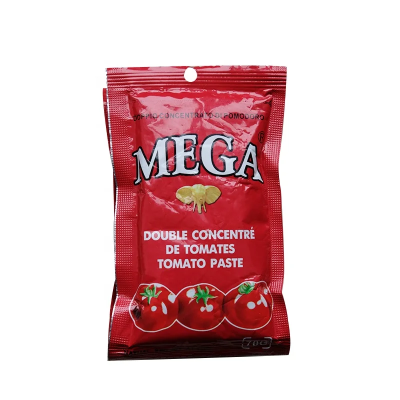 Plastic Pouch  70 g Tomato paste  sachet ketchup  in bag concentration 28-30%