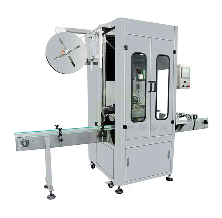 PVC Stretch Automatic Water Bottle Sleeving Labeling Machine For Aerosol Cans