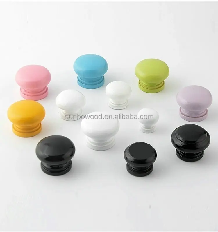 High quality furniture knob wood child colorful wooden knobs  Macaron color child wooden drawer knob