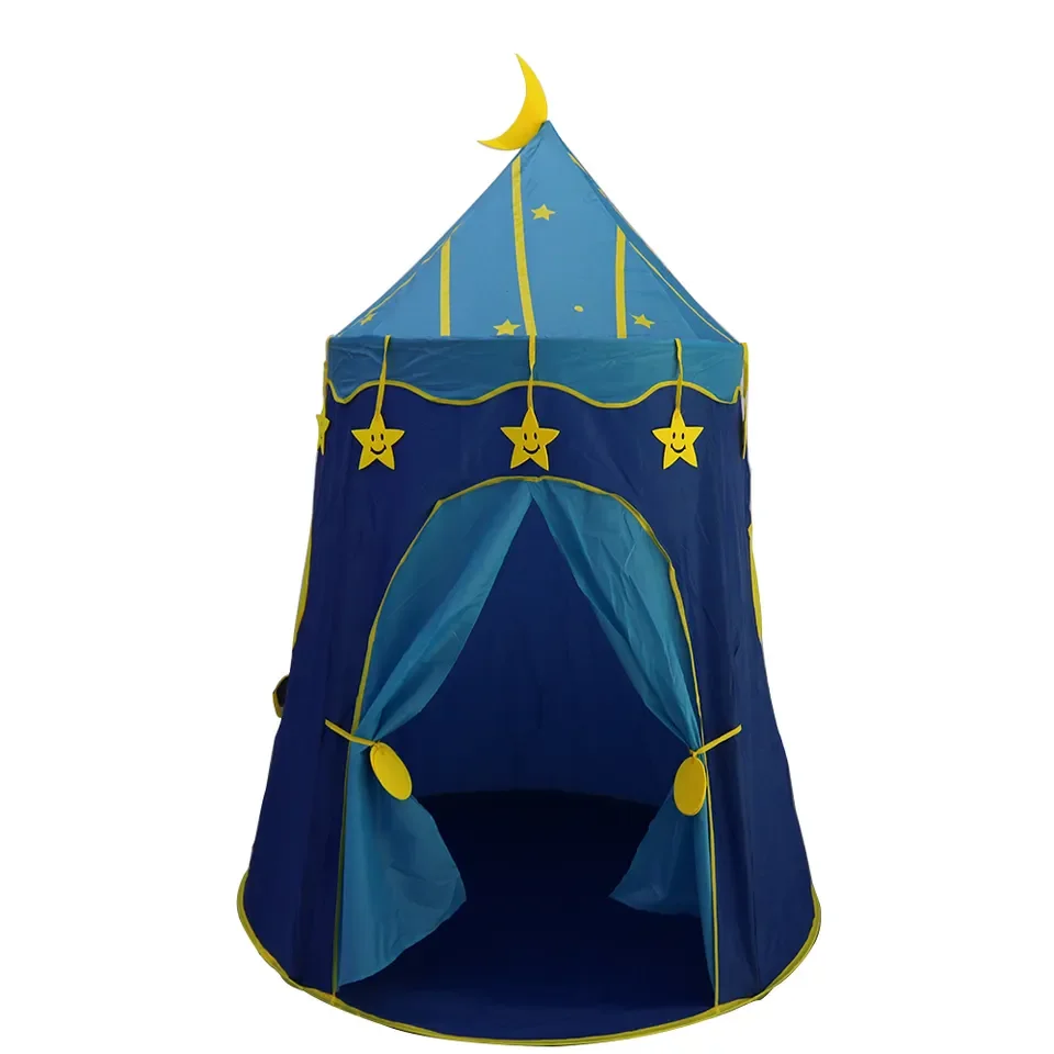 Children Teepee Play Tent Easy Installation Kids Castle Moon Stars Play Tent For Indoor And Outdoor Games