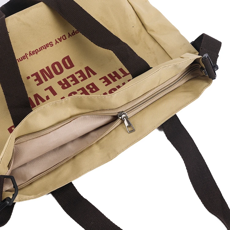 Wholesale Fashion Canvas Messenger Bag Canvas Letter Portable Tote Bag High Capacity Tote Handbag for Women