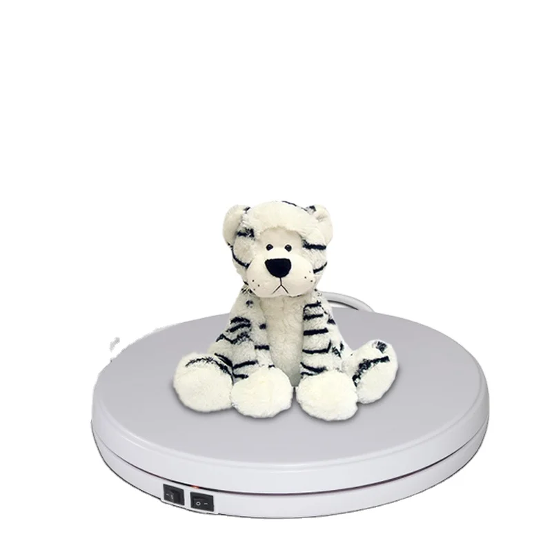 25cm 360 Degree Electric Rotating Display Stand Mini Showcase Turntable with LED light for Video Shooting Props Product Display