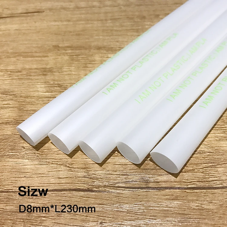 Disposable PLA Boba Straw For Coffee Shop Eco Friendly Natural 100% Biodegradable Reusable PLA Drinking Straw