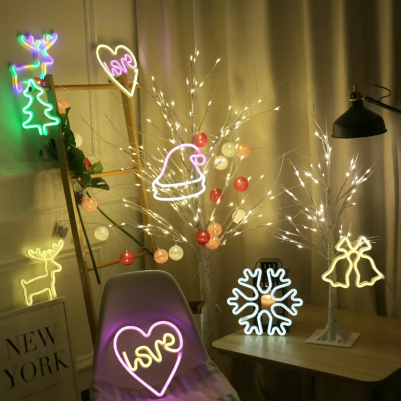Creative led neon light sign kids night light 3d love heart wedding party decoration valentines day led decoration light lamp