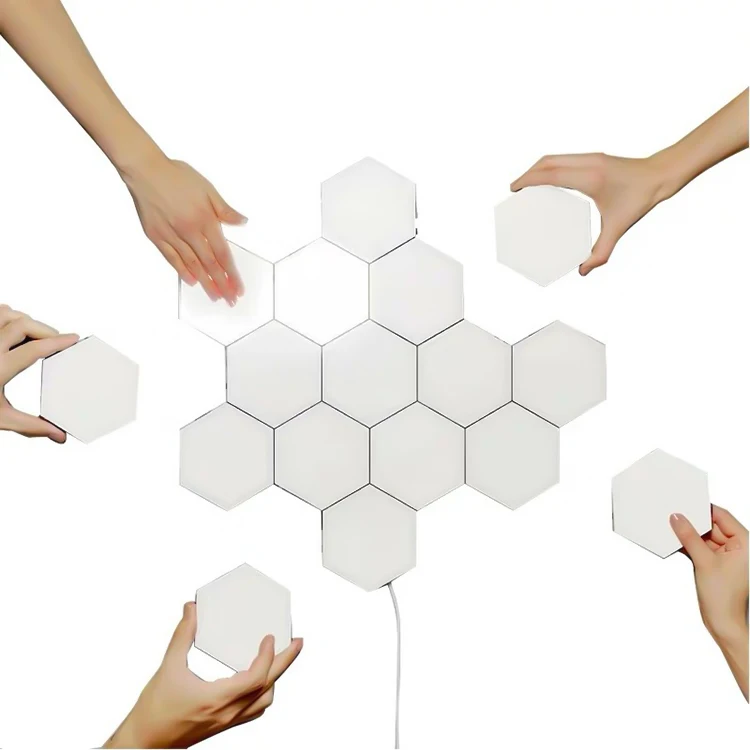 Factory Wholesale DIY Hexagon Led Modular Honeycomb Wall Light Hexagon Ceiling, Touch Sensor Magnetic Led Hexagonal Light
