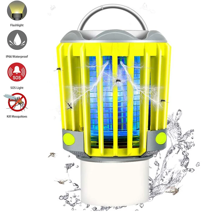 
4-In-1 Portable Camp Light Mosquito Killer Lamp USB Rechargeable IP67 Bug Zapper Led Camping Lanterns 