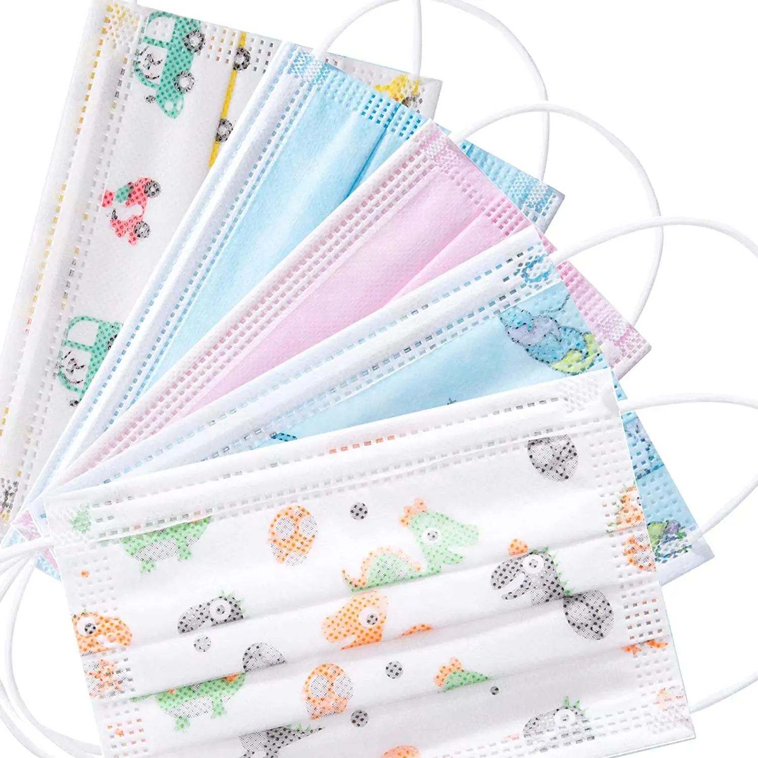 
QIBU Children Protective 3ply Disposable Facemask Non-woven Face Masks with Cartoon Printed 