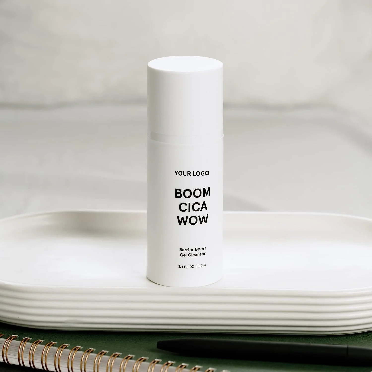 Private label Hyaluronic Acid Face Wash Daily Green Tea Centella Asiatica Facial Gel Cleanser for Men Women